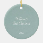 Cute Peaceful Snowman Winter Blue Kerstmis Keramisch Ornament (Achterkant)