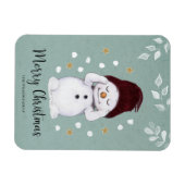 Cute Peaceful Snowman Winter Blue Kerstmis Magneet (Horizontaal)