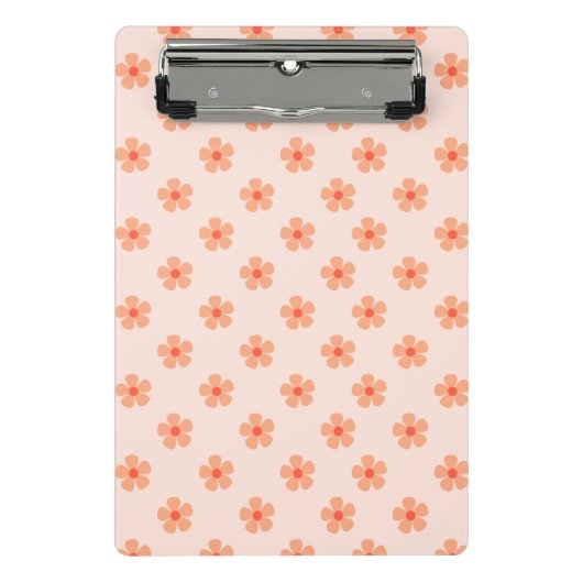 Cute Peach Flower Pattern Minimal Floral Aesthetic Mini Klembord (Voorkant)