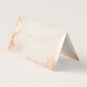 Cute Peach Gold Marble Photo Mariage Merci (Back)