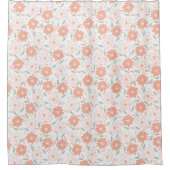 Cute Peachy Floral Pattern Douchegordijn (Voorkant)
