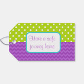 Cute Peacock Green en Paars Gift Label Cadeaulabel (Achterkant Horizontaal)