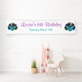 Cute Peacock Green en Paars Spandoek (Insitu)