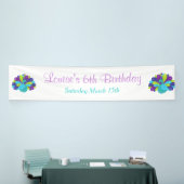 Cute Peacock Green en Paars Spandoek (Beurs)