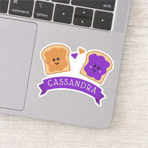 Cute Peanut Butter and Jelly Name Sticker