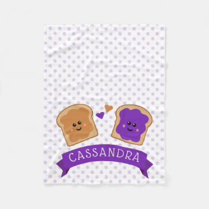 Cute Peanut Butter en Jelly Fleece Deken