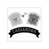 Cute Peanut Butter en Jelly Rubberstempel (Afrduk)