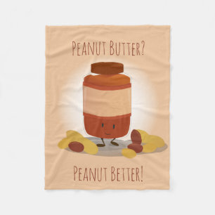 Cute Peanut Butter Jar   Fleece Blanket Deken