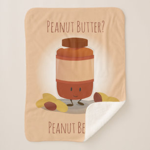 Cute Peanut Butter Jar Food Sherpa Deken