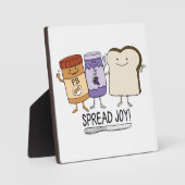 Cute Peanut Butter & Jelly & Bread Spread Joy Fotoplaat (Voorkant)