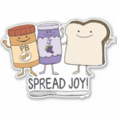 Cute Peanut Butter & Jelly & Bread Spread Joy Sticker (Voorkant)