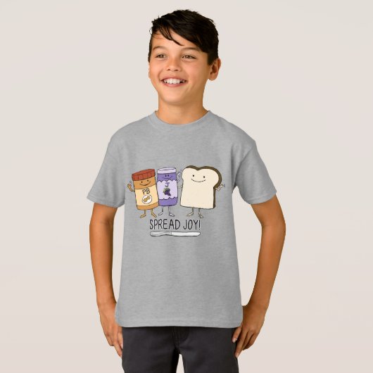 Cute Peanut Butter & Jelly & Bread Spread Joy T-shirt (Voorkant volledig)