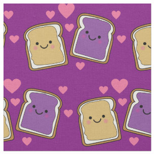 Cute Peanut Butter & Jelly Kinder PBJ Kawaii Carto Stof