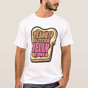 Cute Peanut Butter Jelly Time Pbj Food Mannen T-shirt