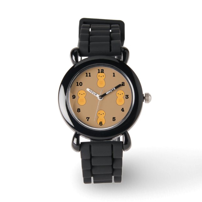 Cute Peanut Pattern Horloge (Voorkant)