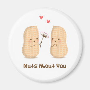 Cute Peanuts Nuts Over You Pun Love Humor Magneet
