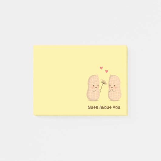Cute Peanuts Nuts Over You Pun Love Humor Post-it® Notes (Voorkant)