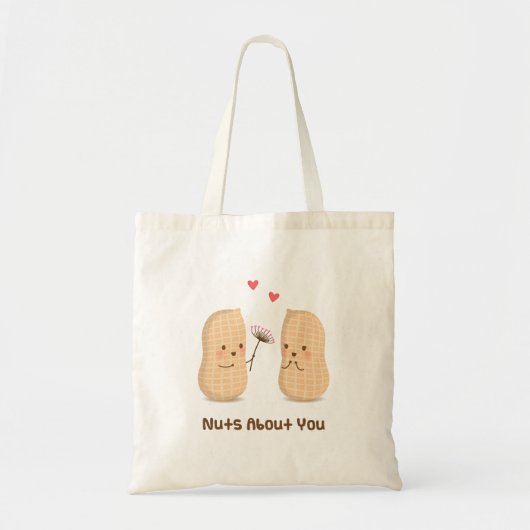 Cute Peanuts Nuts Over You Pun Love Humor Tote Bag (Voorkant)