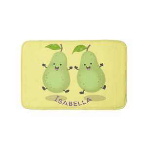 Cute pear pair cartoon illustratie badmat