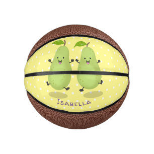 Cute pear pair cartoon illustratie basketbal