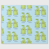 Cute pear pair cartoon illustratie cadeaupapier (Vlak)