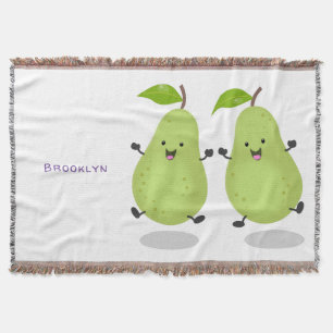 Cute pear pair cartoon illustratie deken