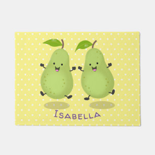 Cute pear pair cartoon illustratie deurmat