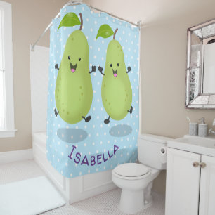 Cute pear pair cartoon illustratie douchegordijn