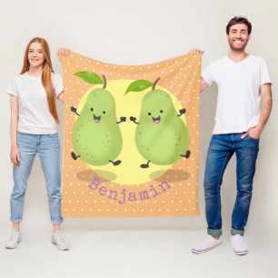 Cute pear pair cartoon illustratie fleece deken
