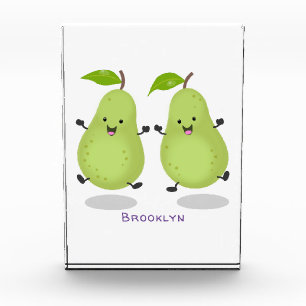 Cute pear pair cartoon illustratie fotoblokken