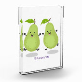 Cute pear pair cartoon illustratie fotoblokken (Links)