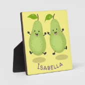 Cute pear pair cartoon illustratie fotoplaat (Voorkant)