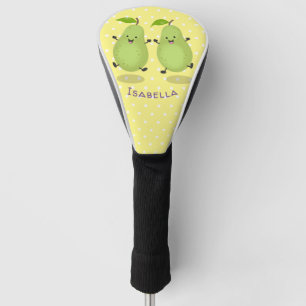 Cute pear pair cartoon illustratie golfheadcover