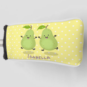 Cute pear pair cartoon illustratie golfheadcover