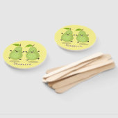 Cute pear pair cartoon illustratie handwaaier (Niet-gemonteerd)