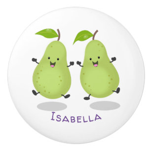 Cute pear pair cartoon illustratie keramische knop