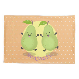 Cute pear pair cartoon illustratie kussensloop