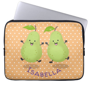 Cute pear pair cartoon illustratie laptop sleeve