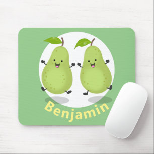 Cute pear pair cartoon illustratie muismat