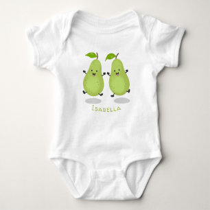 Cute pear pair cartoon illustratie romper
