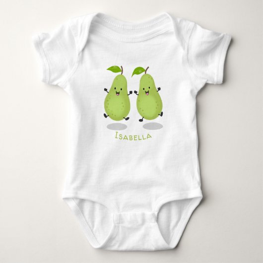 Cute pear pair cartoon illustratie romper (Voorkant)
