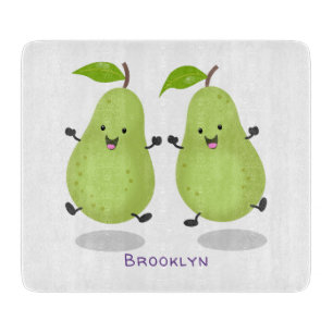 Cute pear pair cartoon illustratie snijplank