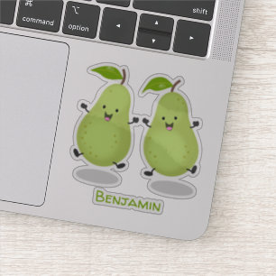 Cute pear pair cartoon illustratie sticker