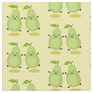 Cute pear pair cartoon illustratie stof