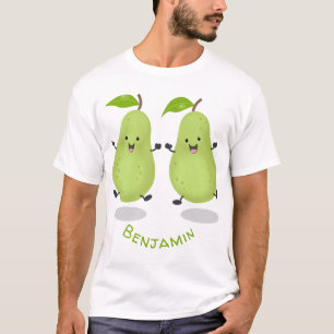 Cute pear pair cartoon illustratie t-shirt