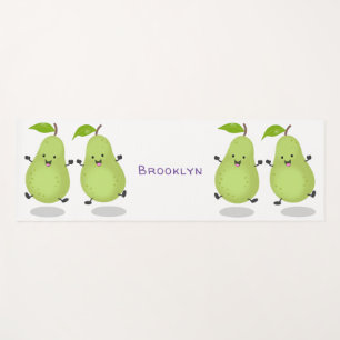 Cute pear pair cartoon illustratie yogamat