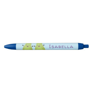 Cute pear pair cartoon illustratie zwarte inkt pen