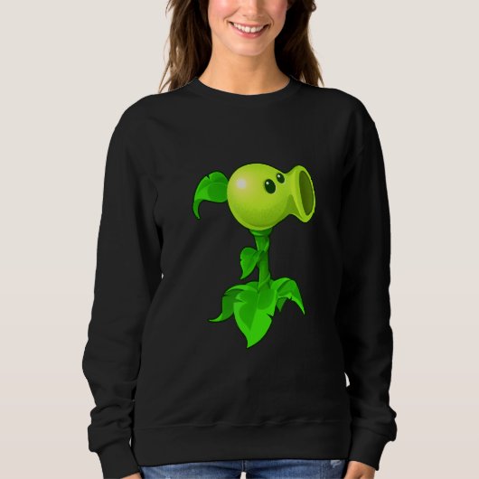Cute Peashooter Nostalgia Plants And Zombies Leaf  Trui (Voorkant)