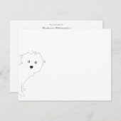 Cute Peeeeup blanc Carte pour notes plat (Devant / Derrière)
