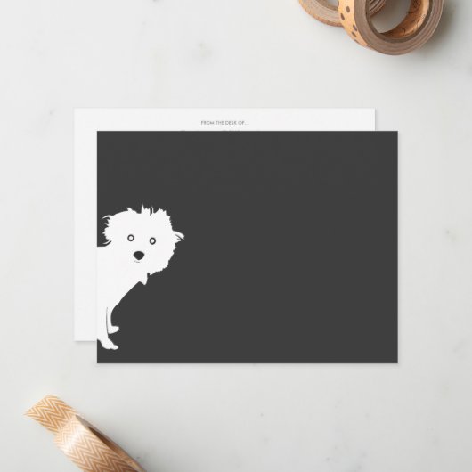 Cute Peeeking Carte pour notes plat (Devant/Arrière en situation)